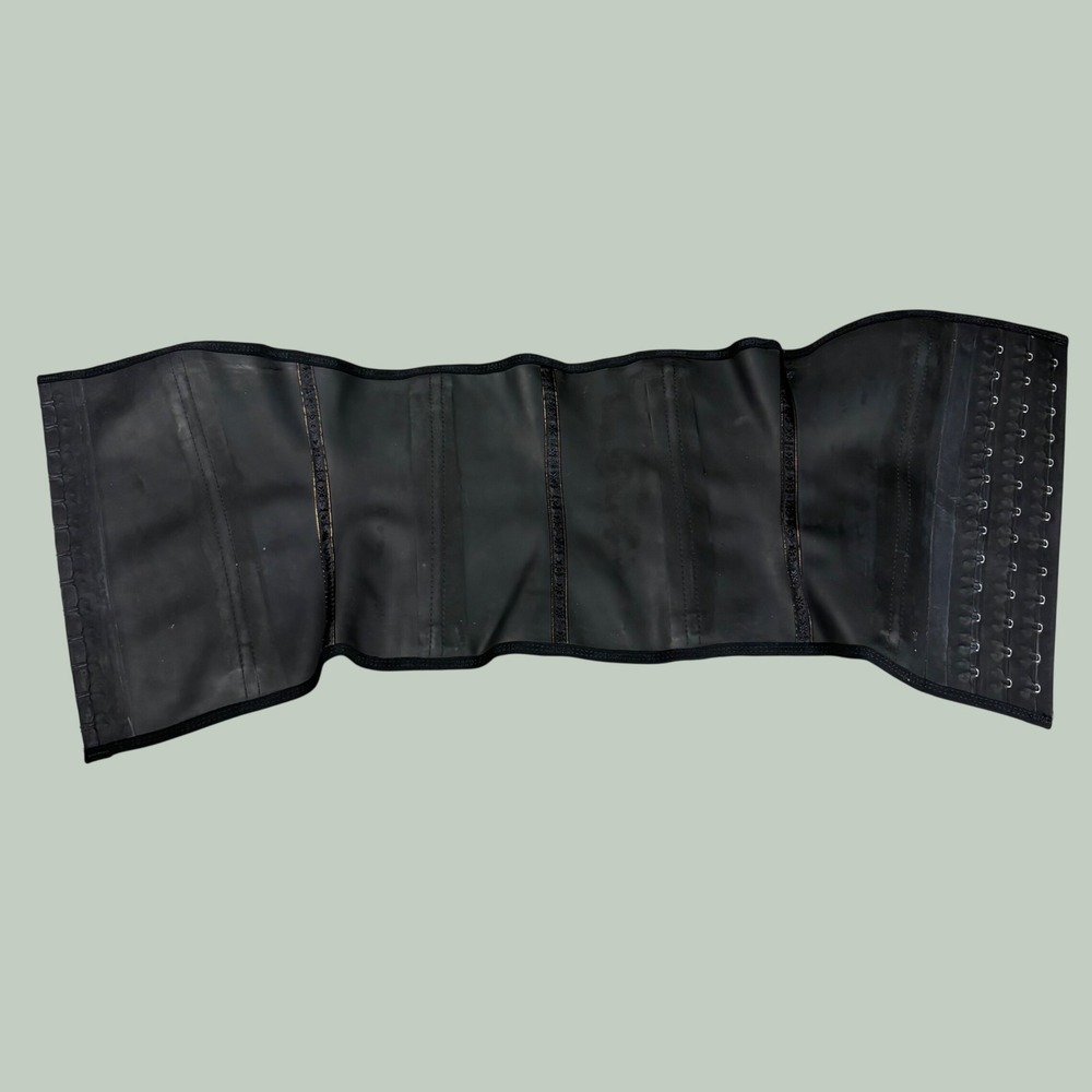 Ann Chery Black Latex Waist Trainer Cincher Shaper 3 Row Hook Faja Size 36 USA M